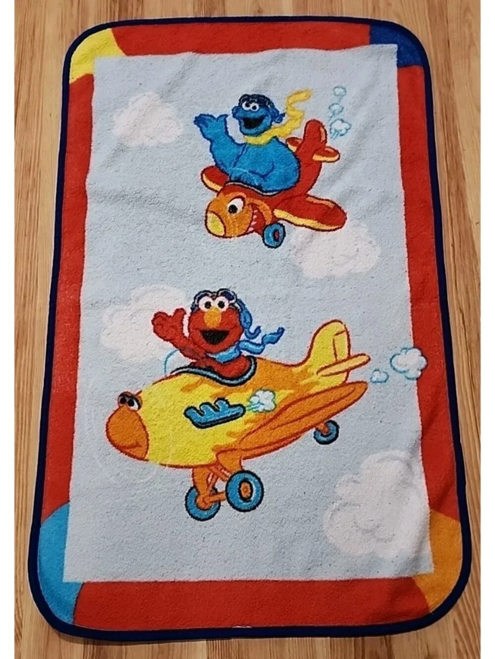 Sesame Street Elmo Cookie Monster Fleece Throw Blanket Flying Airplanes 28